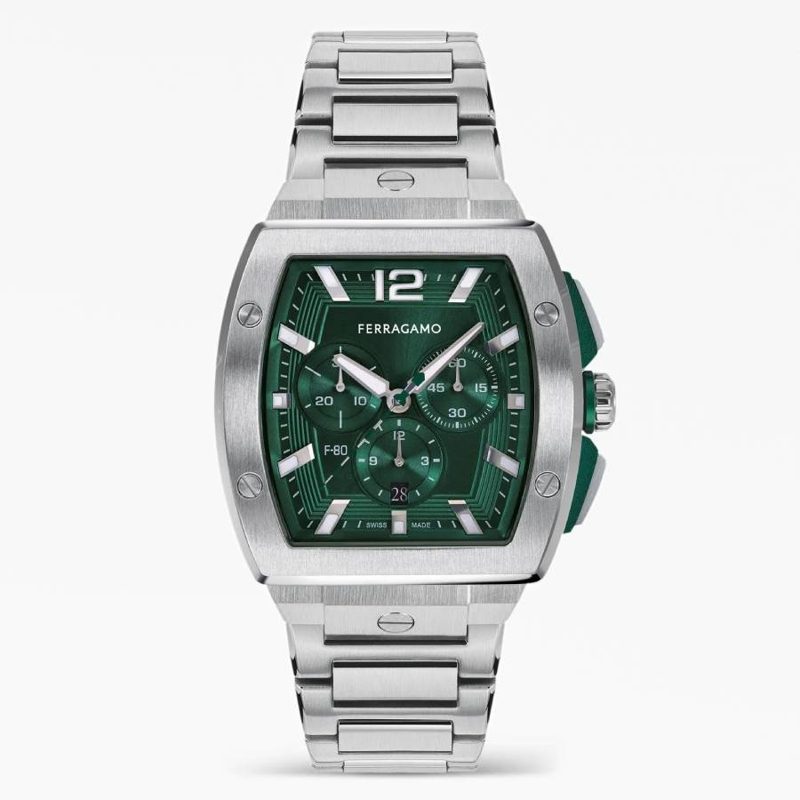 F-80 Chronograph Quartz Green Dial Mens Watch SFKE00824