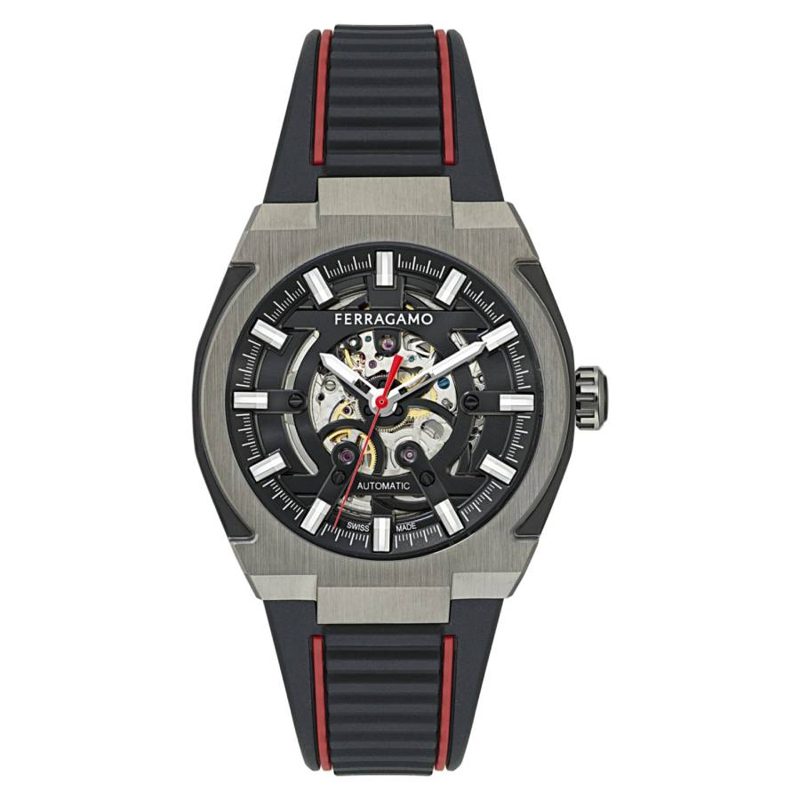 슈프림 Skeleton Automatic Black Dial Mens Watch SFTA00124