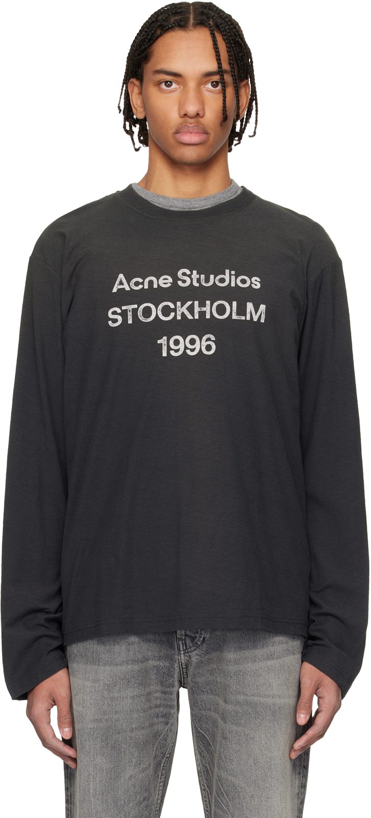 Black Relaxed Fit Logo T-shirt 261129M213060