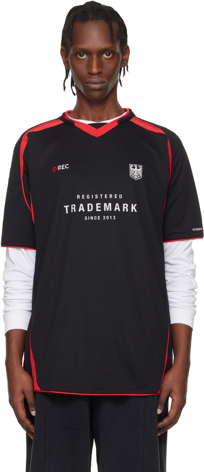 Black & Red Football Jersey 261669M213020