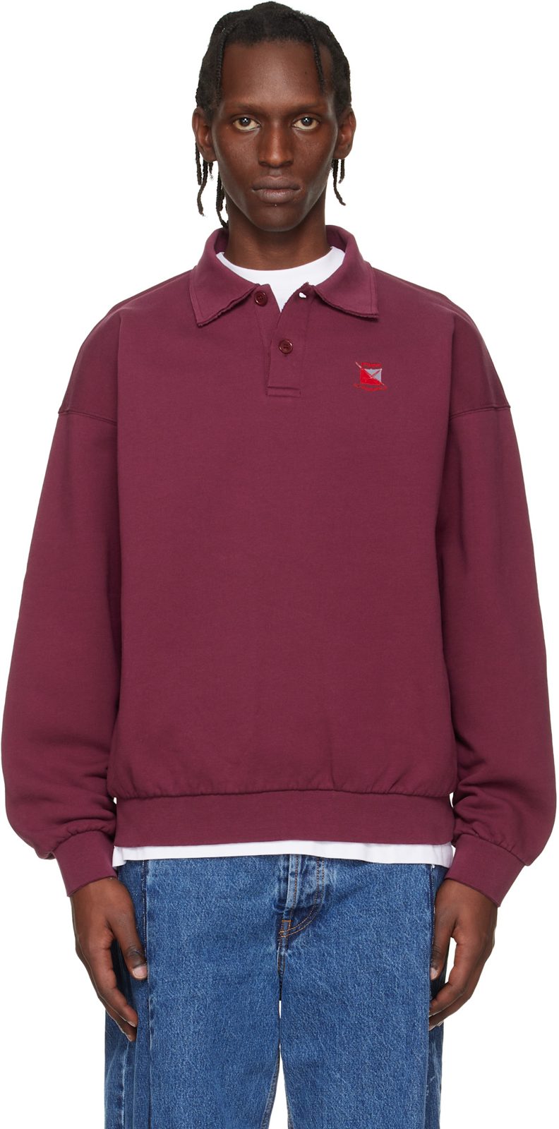 Red Distressed Logo Polo 261669M212002