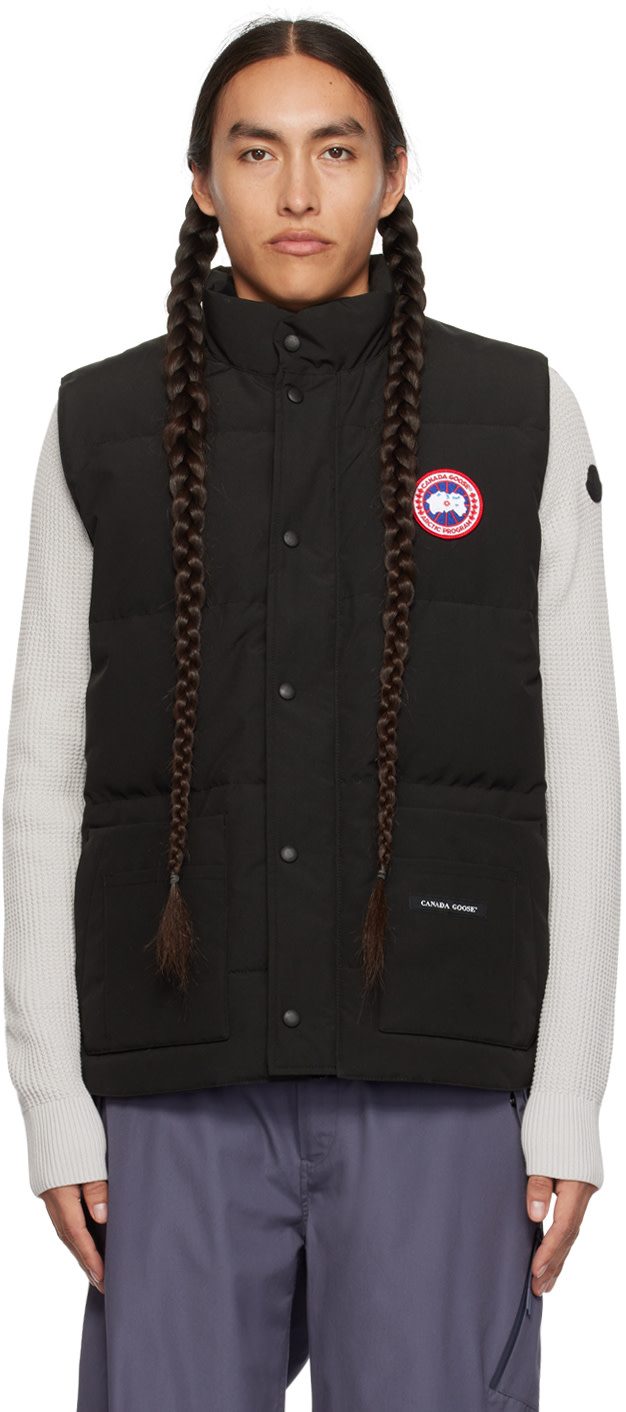 Black Freestyle Down Vest 232014M178074