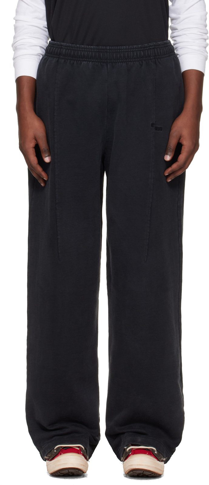 Black Cut Sweatpants 261669M190001