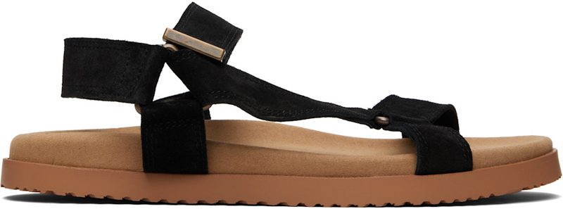 Black Suede Sandals 261148M234004