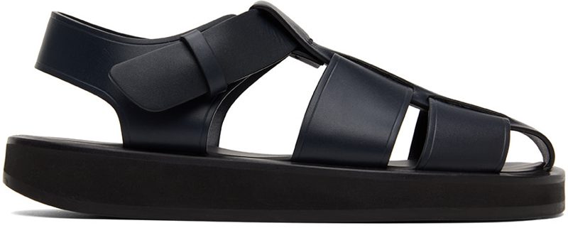 The Row Navy Fisherman Flat Sandal 222359F124031