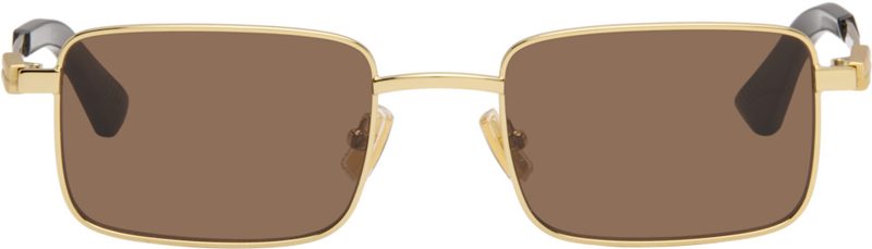 Gold Classic Rectangular Sunglasses 262798F005000