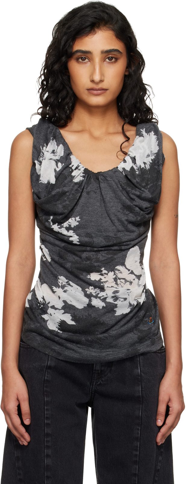 Gray Devore Jersey Ginnie Top 261314F111025