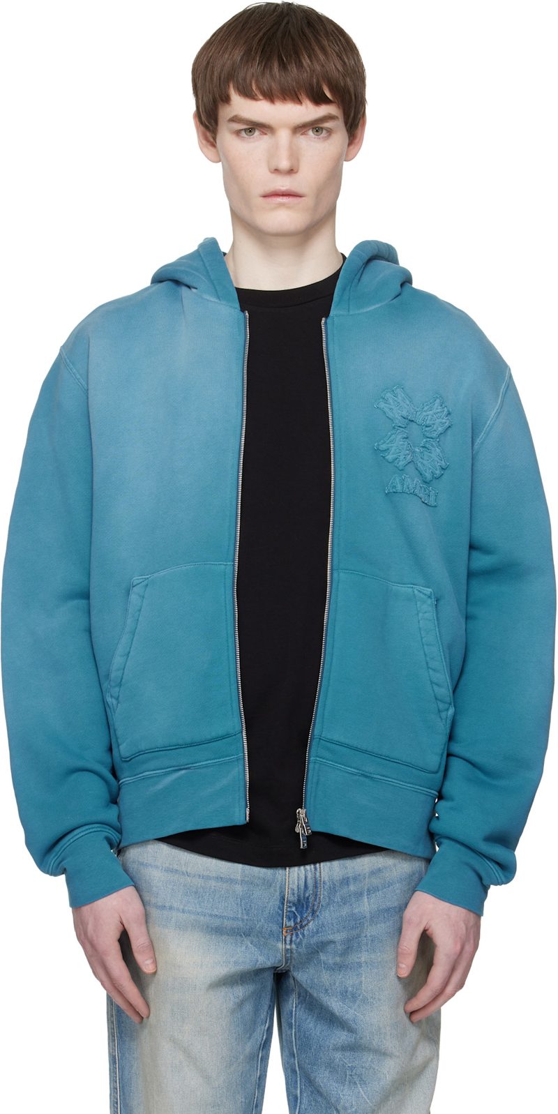 Blue MA Quad Zip Hoodie 261886M202007