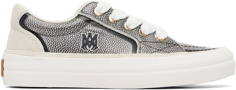 Black & Silver Pebbled Sunset Skate Sneakers 261886M237054