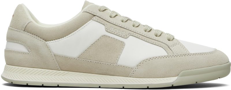 Beige Satin Low Sneakers 261085M237029