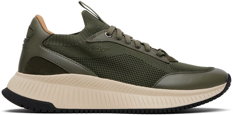 Khaki TTNM EVO Knitted Upper Sneakers 261085M237039