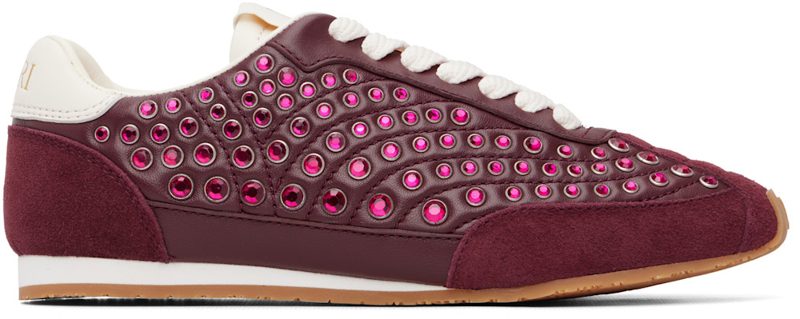 Burgundy Stud Pacific Flat Sneakers 261886F128002
