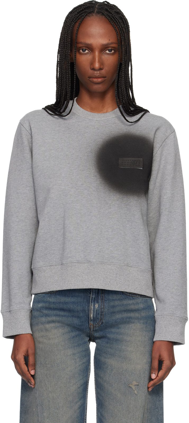 Gray Spray Paint Sweatshirt 261188F098004