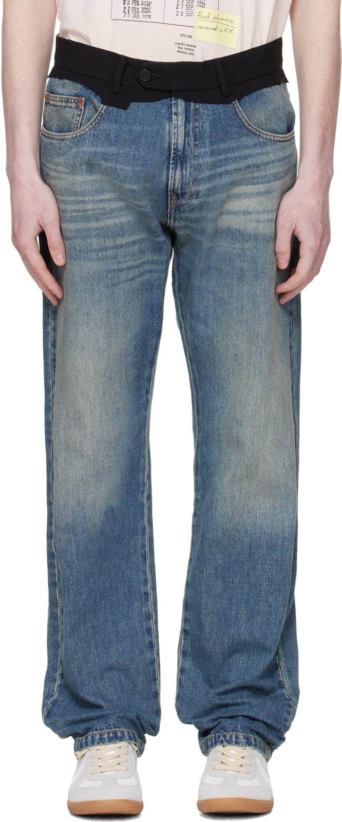 Blue Replaced Waist Jeans 261188M186006
