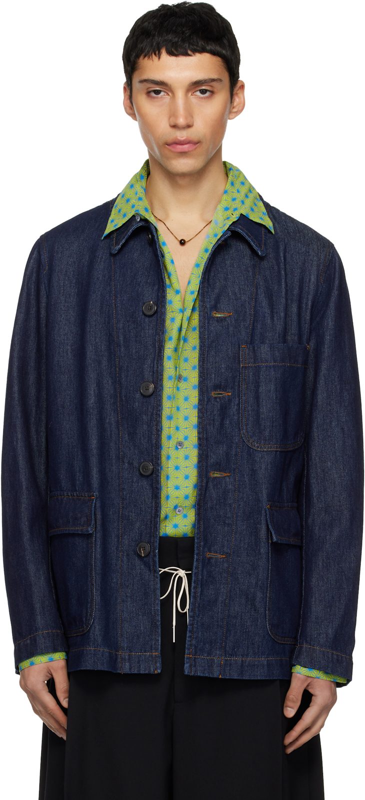 Navy Braxton Denim Jacket 261358M177003