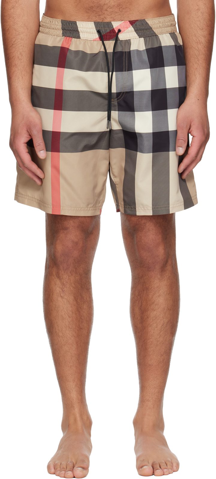 Beige Guildes Swim Shorts 261376M208005