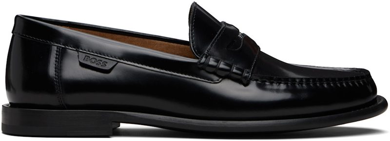 Black Leather Loafers 261085M231008