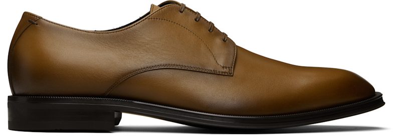 Brown Leather Stitching-Detail Derbys 261085M225014