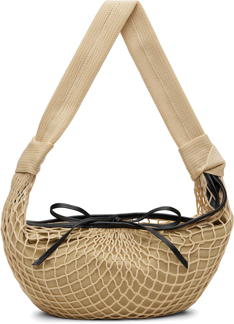 Beige Fortune Croissant Filt Bag 261646F048096