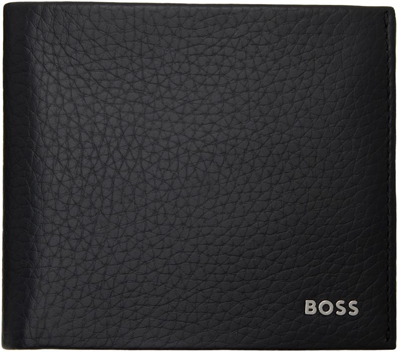 Black Grained Leather Wallet 261085M164037