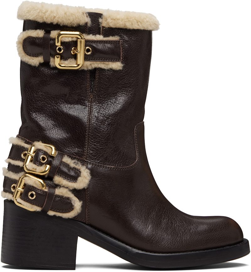 Chloe Brown Dakota Ankle Boots 261338F114000