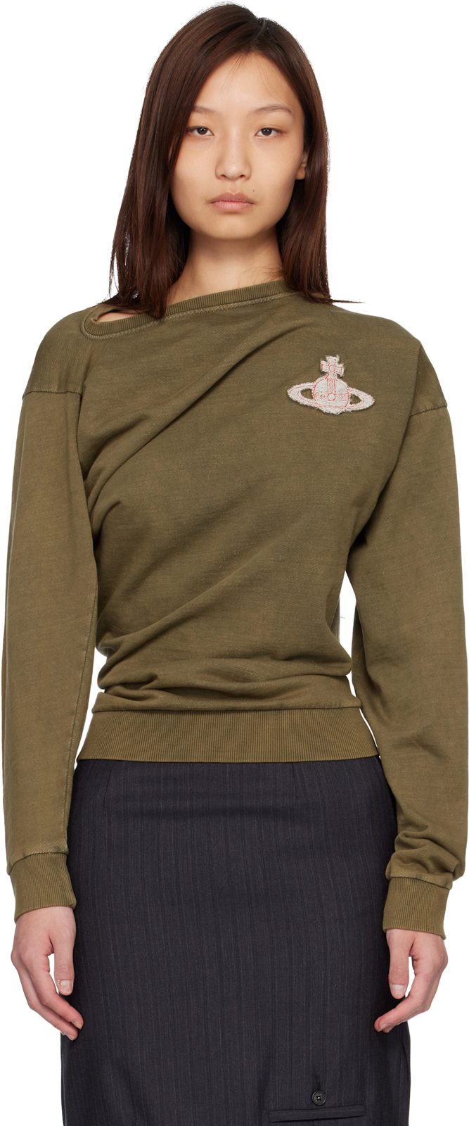 Khaki LS Hebo Sweatshirt 261314F098001