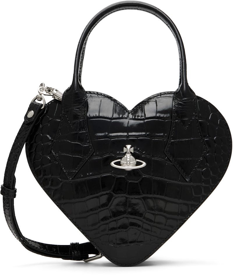 Black Josephine Heart Crossbody Bag 261314F048107