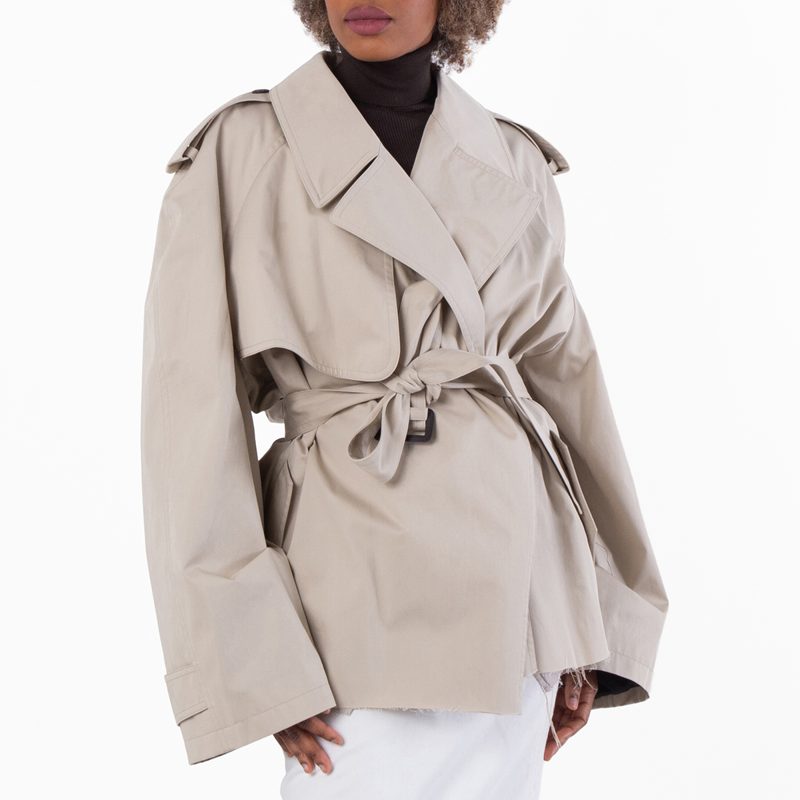 Classic Fit Cropped Trench Coat