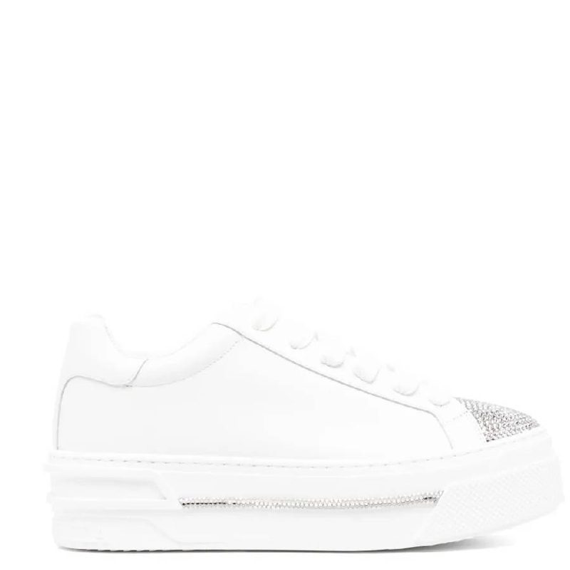 Rene Caovilla Xtra Crystal Embellished Leather Sneakers