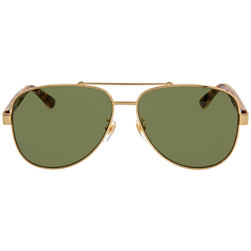 Green Pilot Mens Sunglasses GG0528S 009 63_Gold/Crystal Green