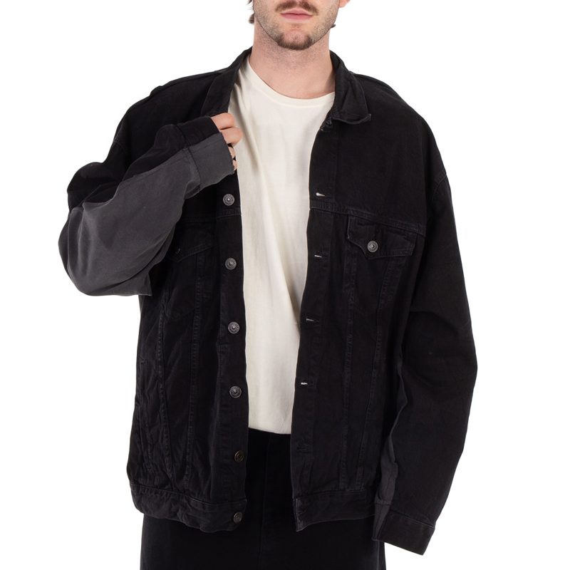 Mens Lightweight Black Hybrid Japanese Denim Jacket