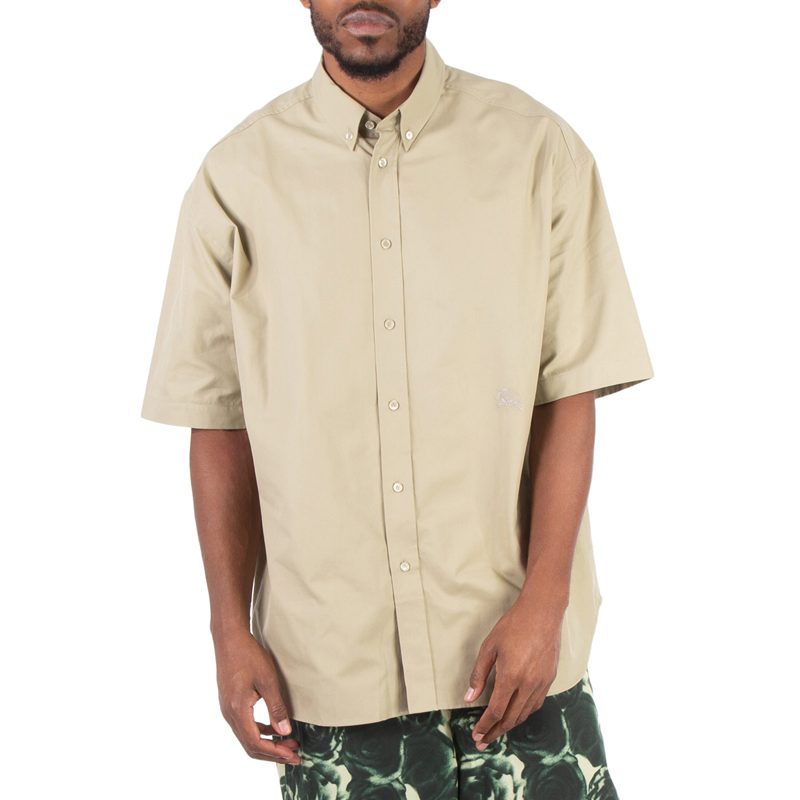 Logo-Embroidered Short Sleeve Poplin Shirt