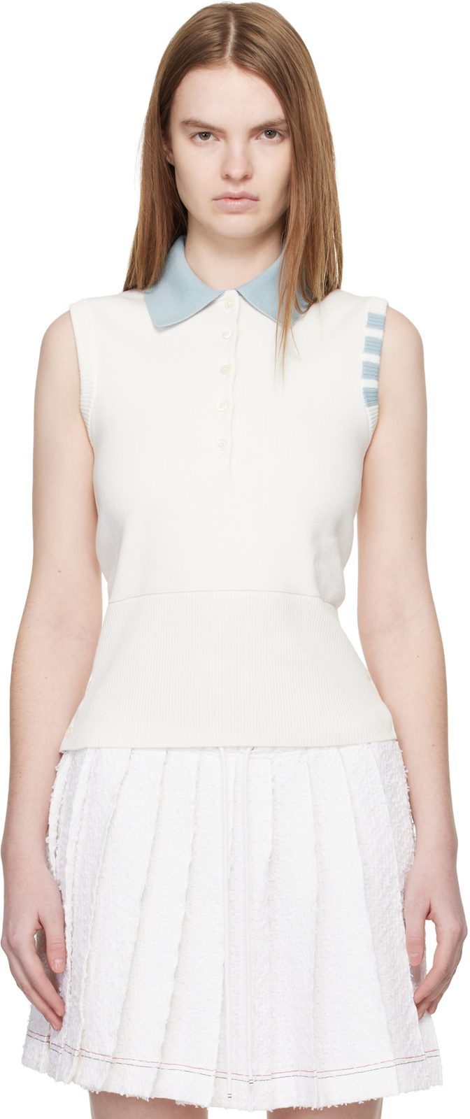 오프화이트 Milano Stitch Sleeveless Polo 261381F108003