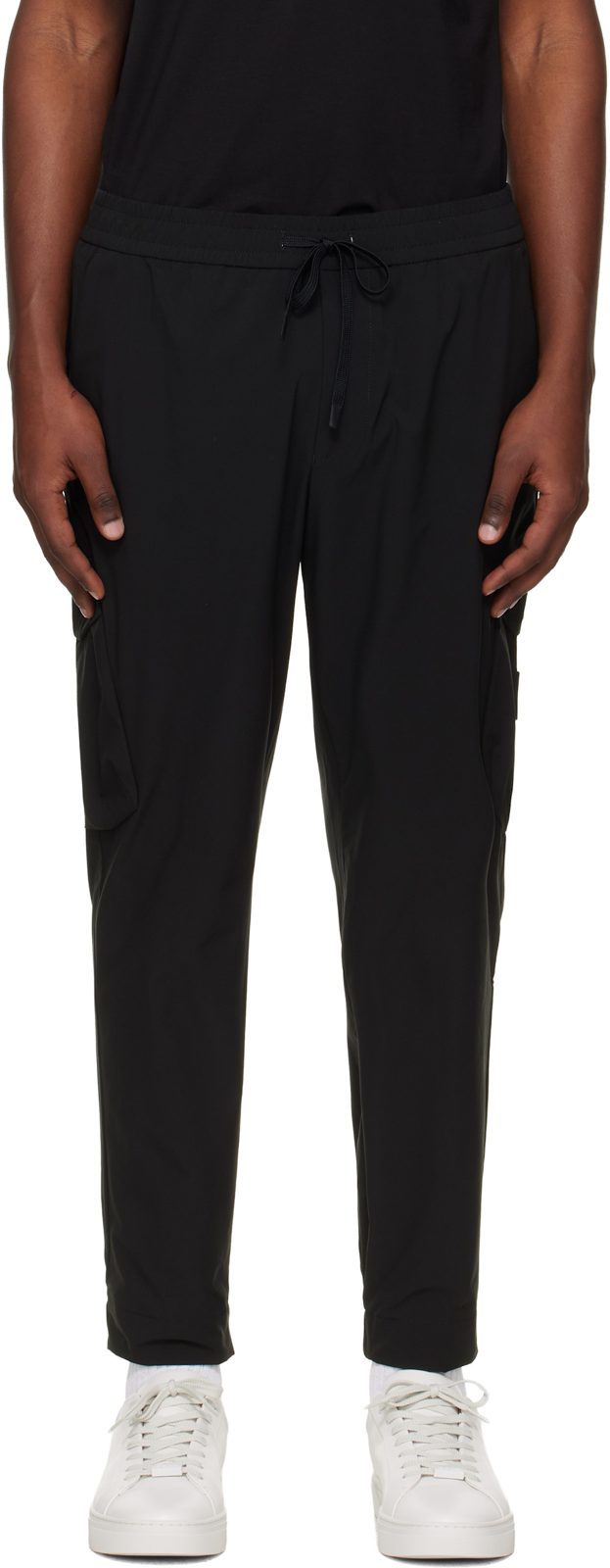 Black Tapered-Fit Cargo Pants 261085M188004