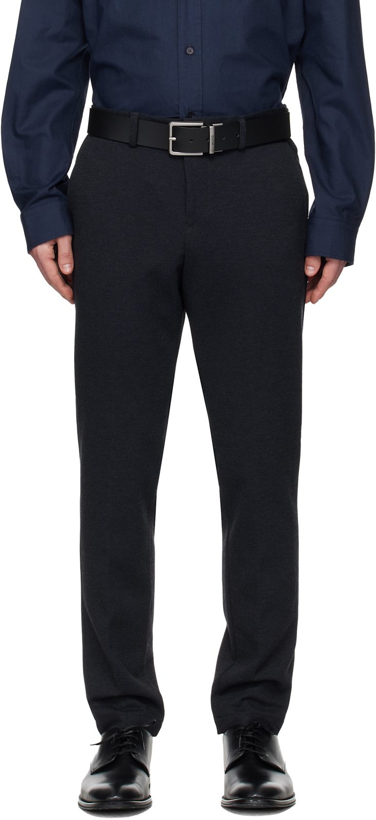 Navy Slim-Fit Trousers 261085M191000