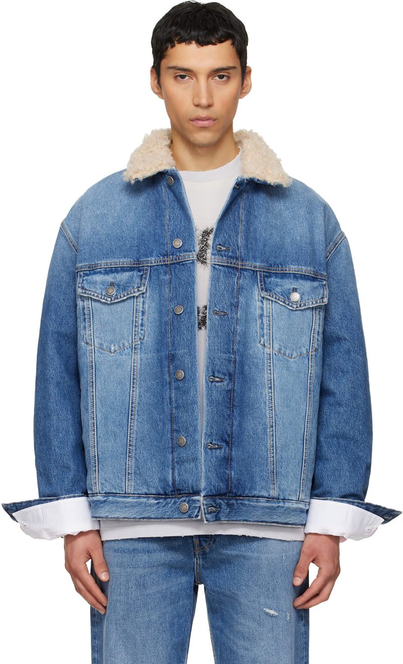 Blue Faded Denim Jacket 261129M177004