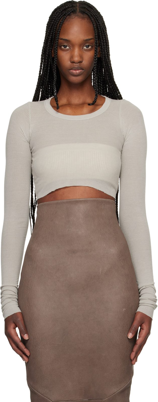 오프화이트 LS Crop T-shirt 261232F110025