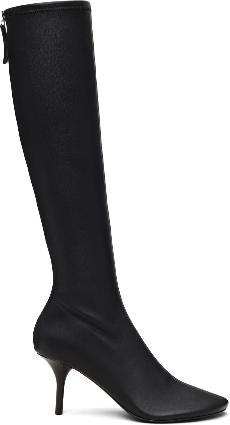 Black High Leather Boots 261129F115004