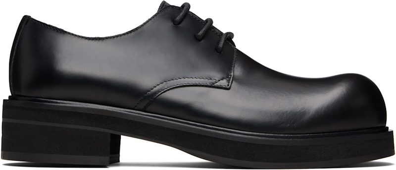 Black Leather Lace-Up Derbys 261129M225001