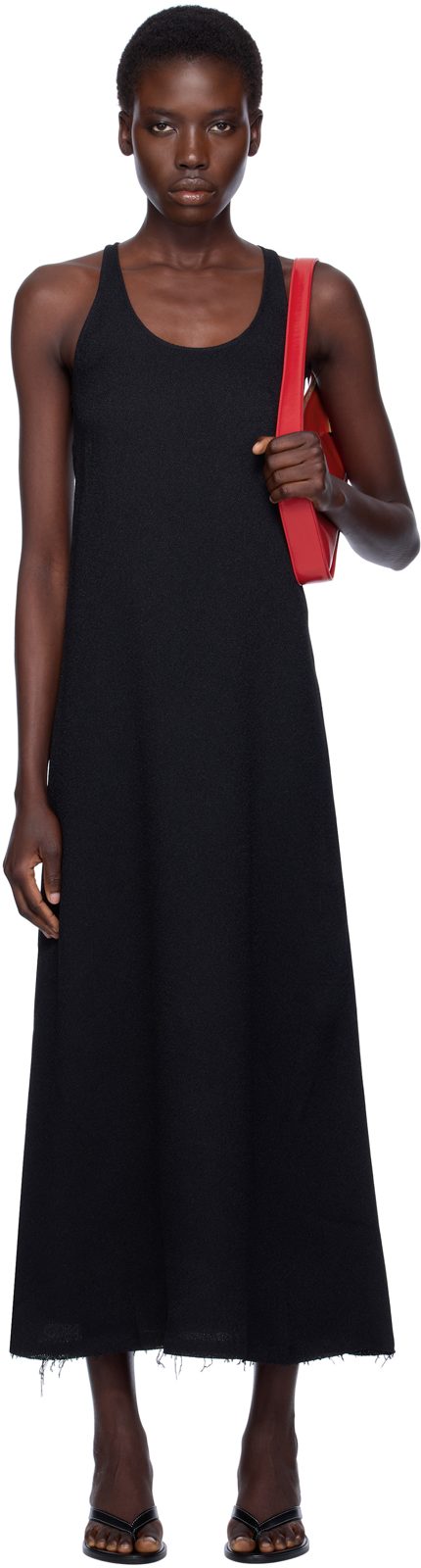TOTEME Black Scoop-Neck Sable Midi Dress 252771F054002