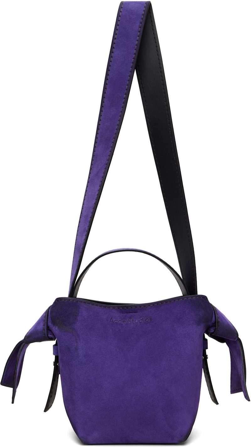 Purple Musubi Mini Suede Crossbody Bag 261129F048019