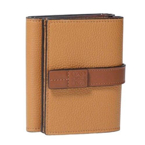 Trifold Calfskin Wallet - Light Caramel/Pecan