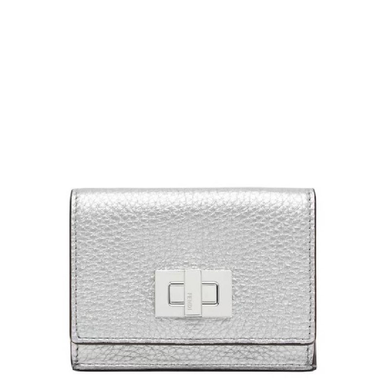 Argento/Palladio Ladies Peekaboo Micro Tri-fold Wallet