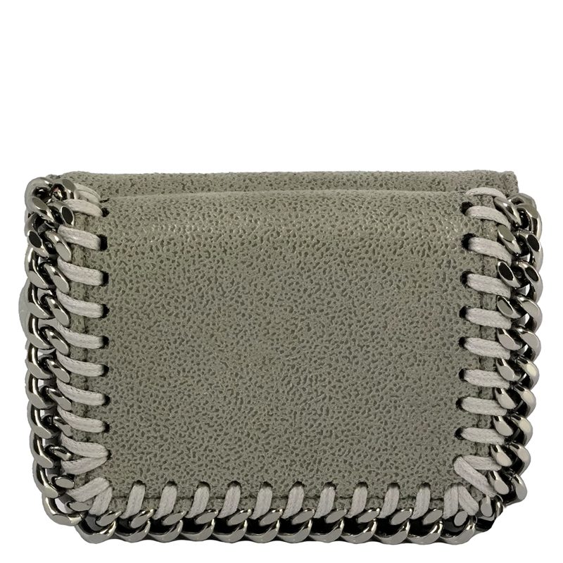 Light Grey Ladies Falabella Small Flap Wallet