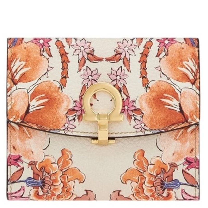 Gancini Foulard Print Wallet