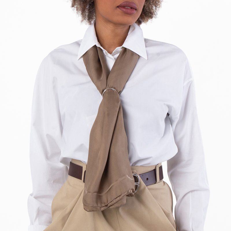 Cassandre Square Scarf In Silk Charmeuse