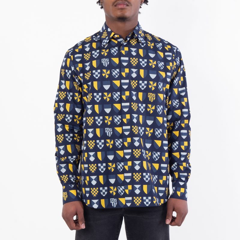 Mens Crest-Print Wovem Shirt