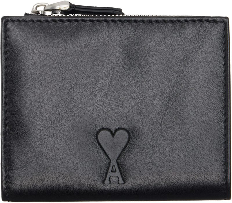 Black Cowhide Leather Voulez-Vous Folded Wallet 261482M164005