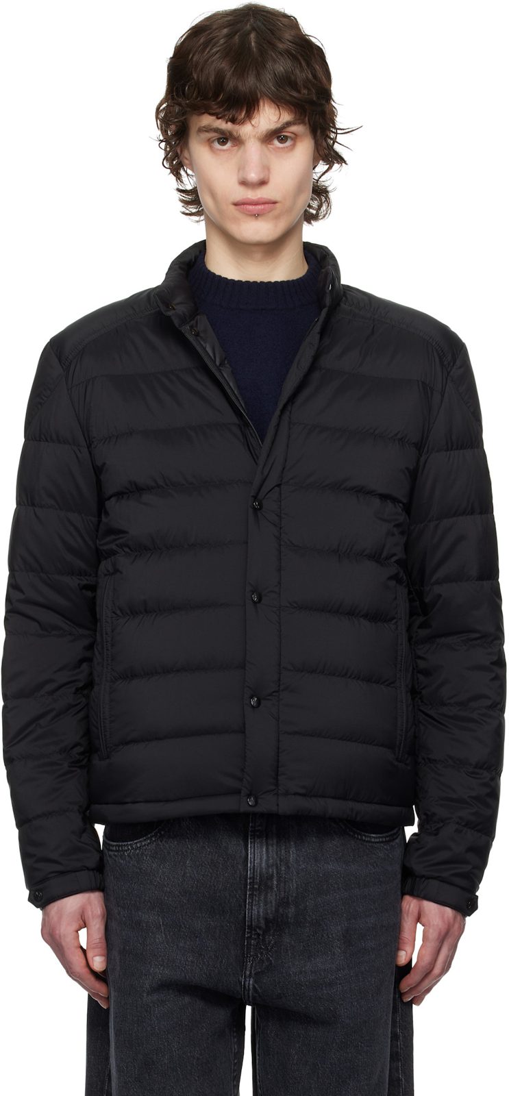 Black Selves Short Down Jacket 251111M178033