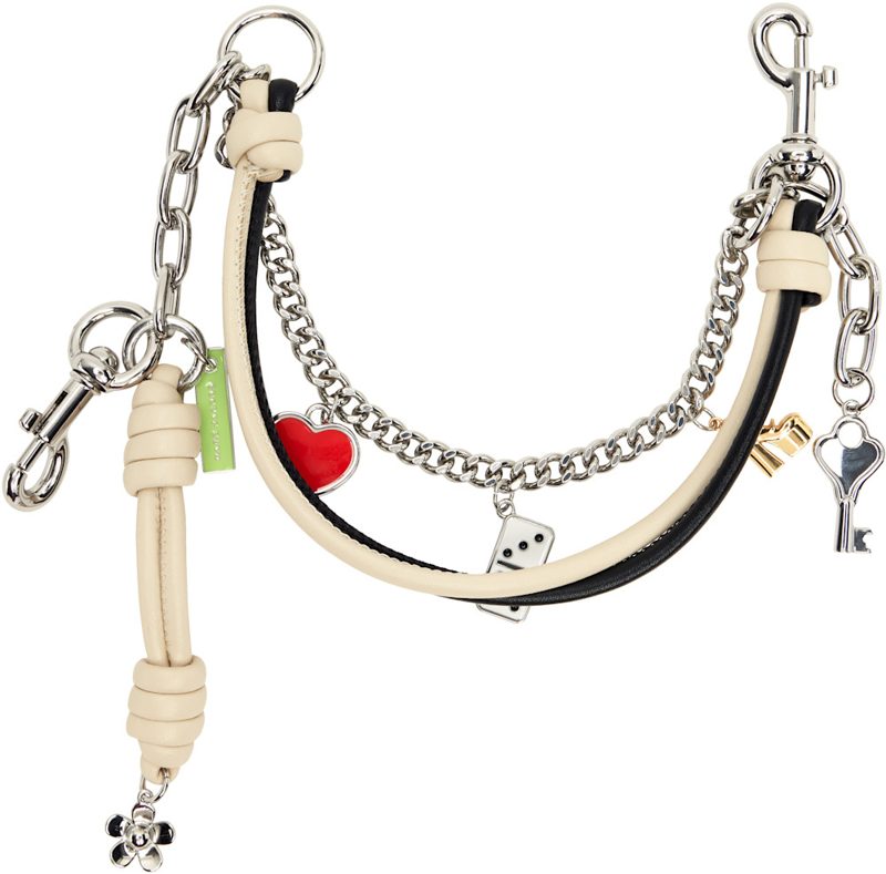 Black & Off White The Mini Icon Chain Bag Charm 261190F025000